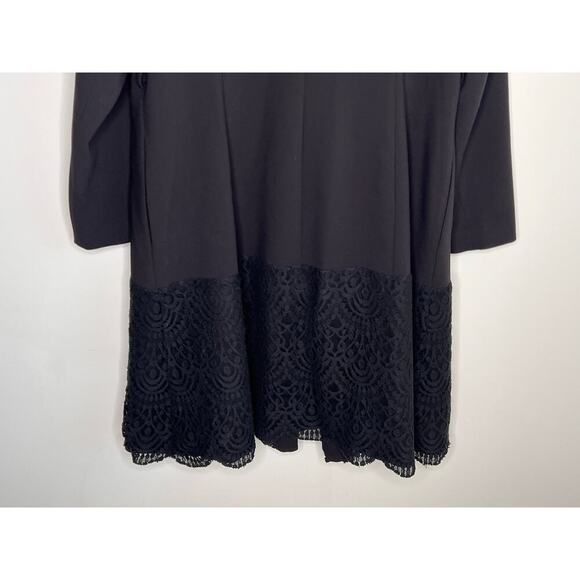 Lela Rose for Lane Bryant Long Sleeve Lace Trim Long Overcoar Brown/Black 18 - Picture 9 of 9